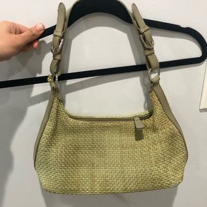 THE SAK GREEN SILVER TAUPE SHOULDER PURSE